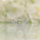 925 STERLING SILVER -HORSESHOE GOOD KARMA CHAKRA NECKLACE - Gemstone Silver Jewelry