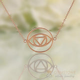 14KT ROSE GOLD -BROW CHAKRA NECKLACE - Gemstone Silver Jewelry