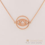 14KT ROSE GOLD -BROW CHAKRA NECKLACE - Gemstone Silver Jewelry