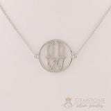 925 STERLING SILVER -HAND OF FATIMA GOOD KARMA CHAKRA NECKLACE - Gemstone Silver Jewelry