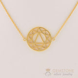 14KT YELLOW GOLD -SOLAR PLEXUS CHAKRA NECKLACE - Gemstone Silver Jewelry
