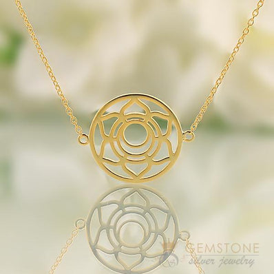 14KT YELLOW GOLD -SACRAL CHAKRA NECKLACE - Gemstone Silver Jewelry