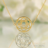 14KT YELLOW GOLD -SACRAL CHAKRA NECKLACE - Gemstone Silver Jewelry