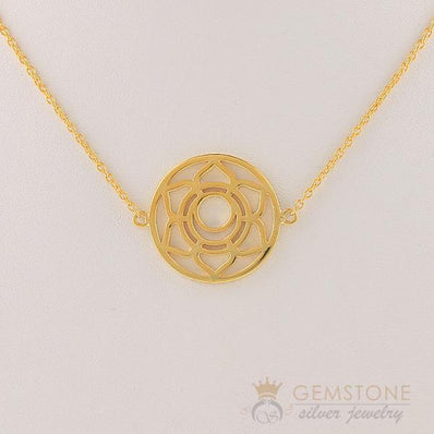 14KT YELLOW GOLD -SACRAL CHAKRA NECKLACE - Gemstone Silver Jewelry