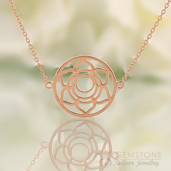 14KT ROSE GOLD -SACRAL CHAKRA NECKLACE - Gemstone Silver Jewelry