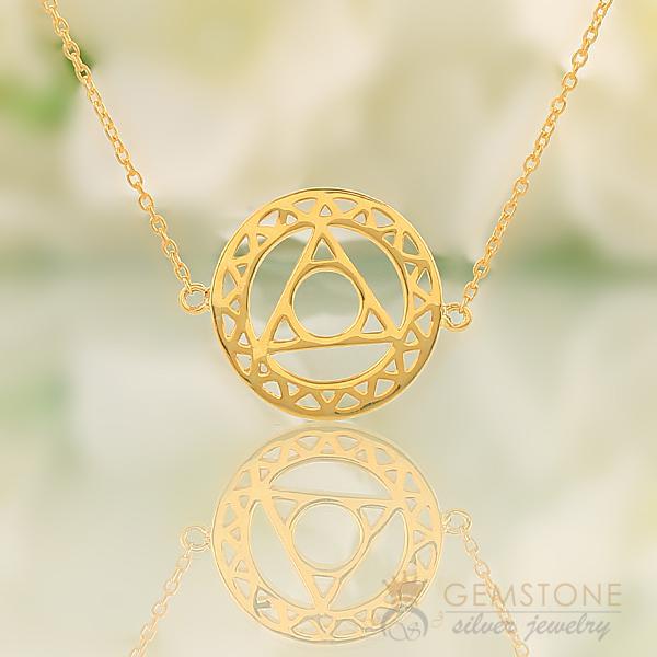 14KT YELLOW GOLD -THROAT CHAKRA NECKLACE - Gemstone Silver Jewelry