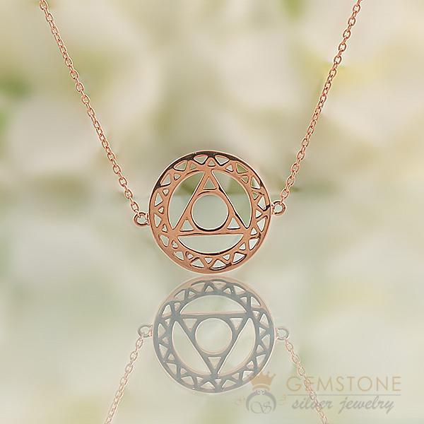 14KT ROSE GOLD -THROAT CHAKRA NECKLACE - Gemstone Silver Jewelry
