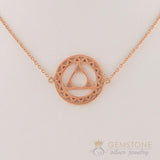 14KT ROSE GOLD -THROAT CHAKRA NECKLACE - Gemstone Silver Jewelry