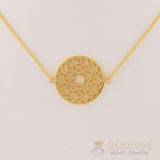 14KT YELLOW GOLD -CROWN CHAKRA NECKLACE - Gemstone Silver Jewelry