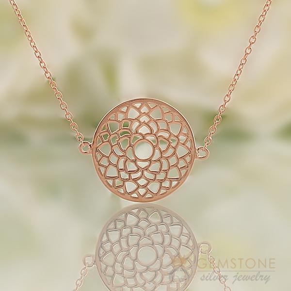 14KT ROSE GOLD -CROWN CHAKRA NECKLACE - Gemstone Silver Jewelry