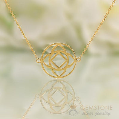 14KT YELLOW GOLD -CHOKER BASE CHAKRA NECKLACE - Gemstone Silver Jewelry