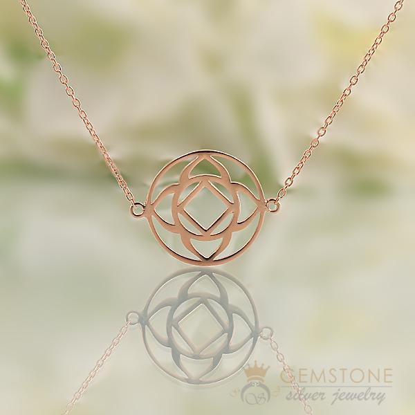 14KT ROSE GOLD -CHOKER BASE CHAKRA NECKLACE - Gemstone Silver Jewelry