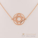 14KT ROSE GOLD -CHOKER BASE CHAKRA NECKLACE - Gemstone Silver Jewelry