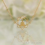 14KT YELLOW GOLD -BUDDHA GOOD KARMA CHAKRA NECKLACE - Gemstone Silver Jewelry