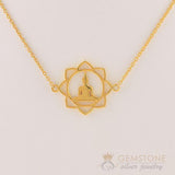 14KT YELLOW GOLD -BUDDHA GOOD KARMA CHAKRA NECKLACE - Gemstone Silver Jewelry
