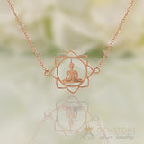 14KT ROSE GOLD -BUDDHA GOOD KARMA CHAKRA NECKLACE - Gemstone Silver Jewelry