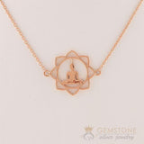 14KT ROSE GOLD -BUDDHA GOOD KARMA CHAKRA NECKLACE - Gemstone Silver Jewelry