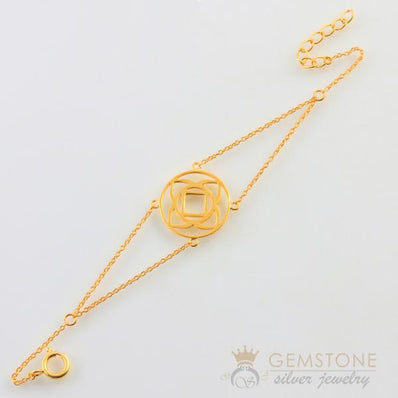14KT YELLOW GOLD -BASE CHAKRA BRACELET - Gemstone Silver Jewelry