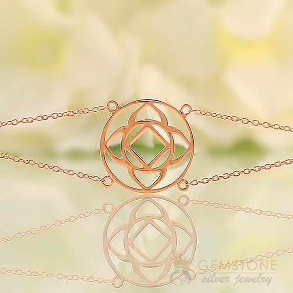 14KT ROSE GOLD -BASE CHAKRA BRACELET - Gemstone Silver Jewelry