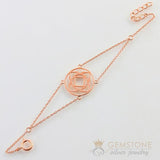 14KT ROSE GOLD -BASE CHAKRA BRACELET - Gemstone Silver Jewelry