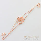 14KT ROSE GOLD -CHOKER OM GOOD KARMA CHAKRA BRACELET - Gemstone Silver Jewelry