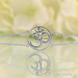 925 STERLING SILVER -CHOKER OM GOOD KARMA CHAKRA BRACELET - Gemstone Silver Jewelry