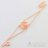 14KT ROSE GOLD -BUDDHA GOOD KARMA CHAKRA BRACELET - Gemstone Silver Jewelry