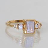 14k Gold Vermeil Moonstone Ring - Royalty - gemstonesilverjewelryus