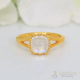 14k Gold Vermeil Moonstone Ring - Plushness - gemstonesilverjewelryus