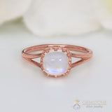 14k Rose Gold Vermeil Moonstone Ring - Plushness - gemstonesilverjewelryus