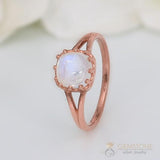 14k Rose Gold Vermeil Moonstone Ring - Plushness - gemstonesilverjewelryus
