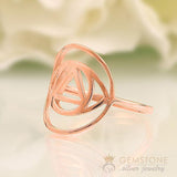 14KT ROSE GOLD -BROW CHAKRA RING - Gemstone Silver Jewelry