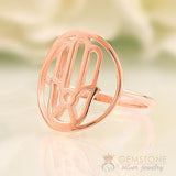 14KT ROSE GOLD -HAND OF FATIMA GOOD KARMA CHAKRA RING - Gemstone Silver Jewelry