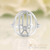 925 STERLING SILVER -HAND OF FATIMA GOOD KARMA CHAKRA RING - Gemstone Silver Jewelry