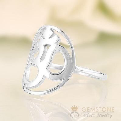 925 STERLING SILVER -OM GOOD KARMA CHAKRA RING - Gemstone Silver Jewelry