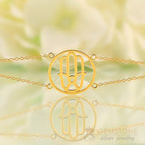 14KT YELLOW GOLD -HAND OF FATIMA GOOD KARMA CHAKRA BRACELET - Gemstone Silver Jewelry