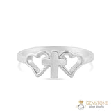Silver Ring-Cross Love