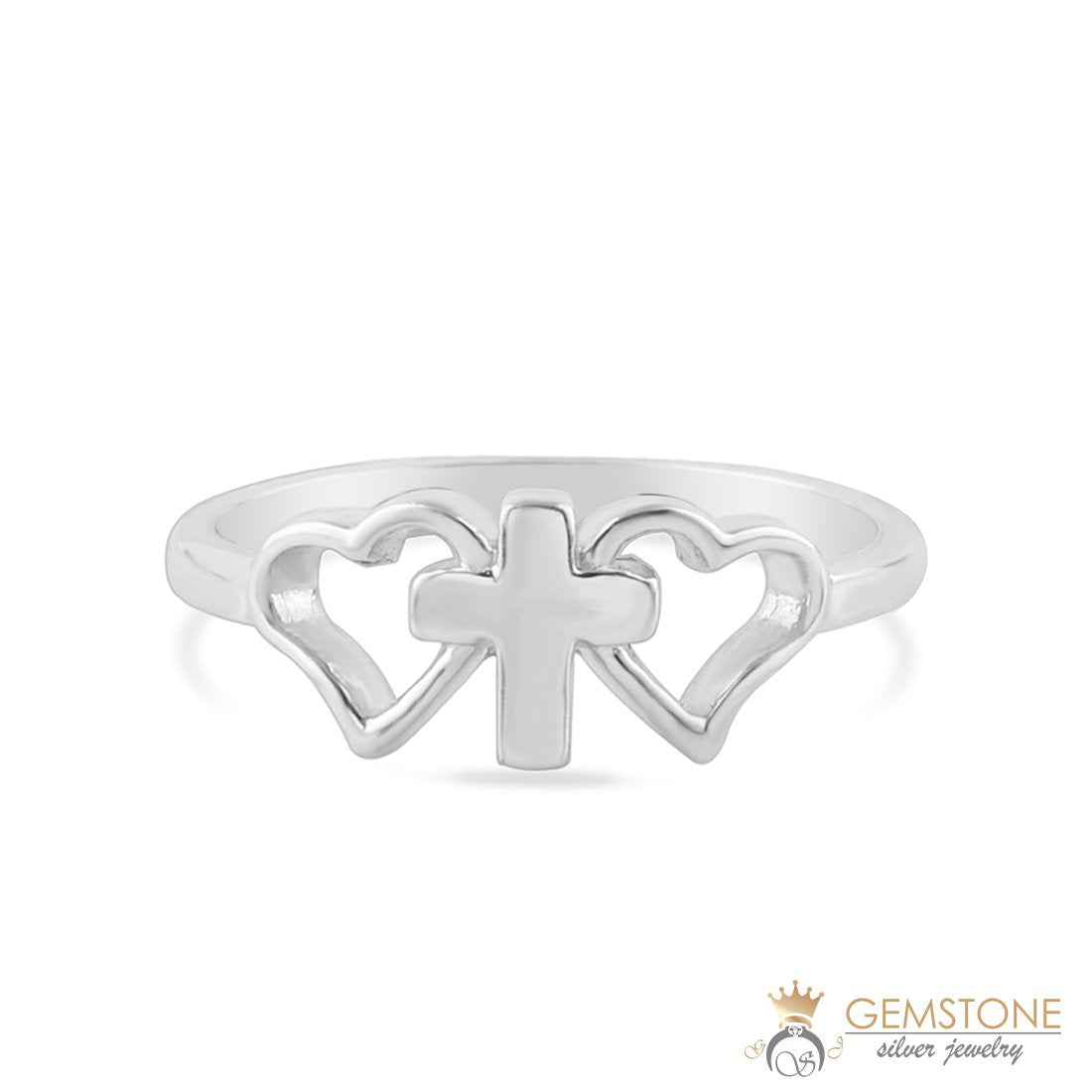 Silver Ring-Cross Love