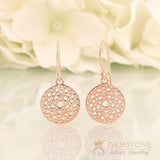 14KT ROSE GOLD -CROWN CHAKRA EARRING - Gemstone Silver Jewelry