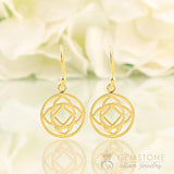 14KT YELLOW GOLD -SACRAL CHAKRA EARRING - Gemstone Silver Jewelry