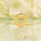 14KT YELLOW GOLD -SOLAR PLEXUS CHAKRA BRACELET - Gemstone Silver Jewelry