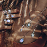 Moonstone Pendant-Mystic moon - gemstonesilverjewelryus