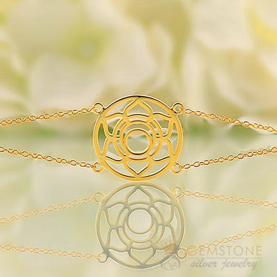 14KT YELLOW GOLD -SACRAL CHAKRA BRACELET - Gemstone Silver Jewelry