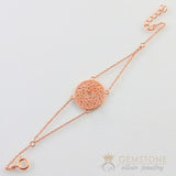 14KT ROSE GOLD -CROWN CHAKRA BRACELET - Gemstone Silver Jewelry