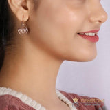 14KT ROSE GOLD -LOTUS GOOD KARMA CHAKRA EARRING - gemstonesilverjewelryus