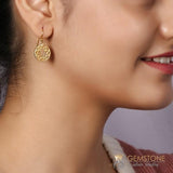 14KT YELLOW GOLD -SOLAR PLEXUS CHAKRA EARRING - gemstonesilverjewelryus