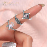 Silver Ring-Dreamy Feather - gemstonesilverjewelryus