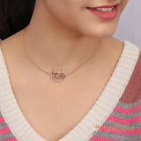 14KT ROSE GOLD -LOTUS GOOD KARMA CHAKRA CHOKER - gemstonesilverjewelryus