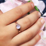 14k Rose Gold Vermeil Moonstone Ring - Plushness - gemstonesilverjewelryus