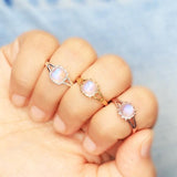 14k Gold Vermeil Moonstone Ring - Plushness - gemstonesilverjewelryus